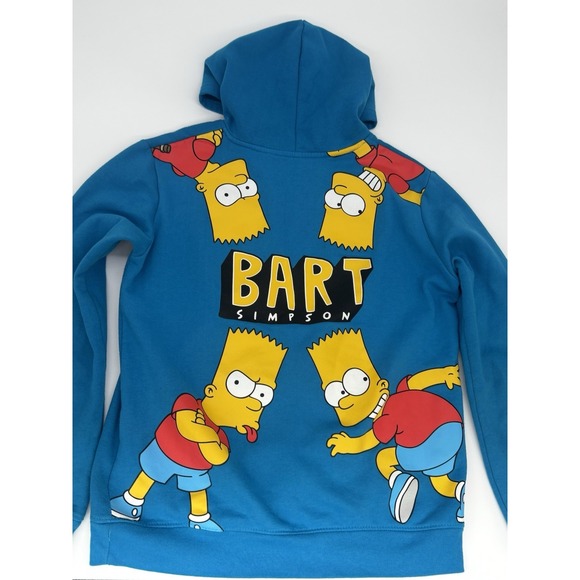 The Simpsons Other - The Simpsons Bart Simpson Boys or Girls Blue Pullover Hoodie Size 18/20 Fleece
